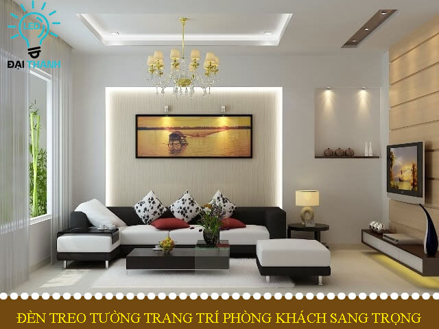 Đèn treo tường trang trí phòng khách sang trọng